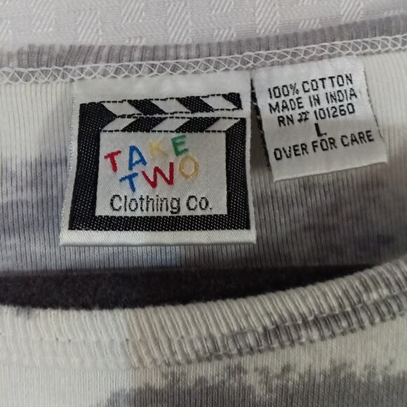 Take Two Clothing Vintage T-shirt City Scape Graphic Artsy Y2K LARGE 3/4 Sleeves - Picture 3 of 6